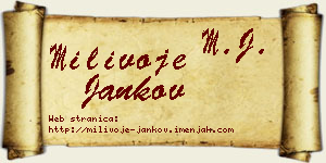 Milivoje Jankov vizit kartica